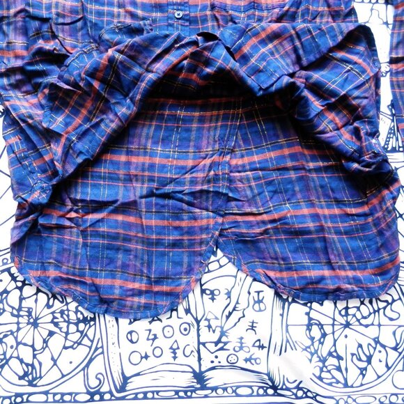 ✨ Lucky Brand || Gold Thread Plaid Long Sleeve Flannel Top - Picture 4 of 5